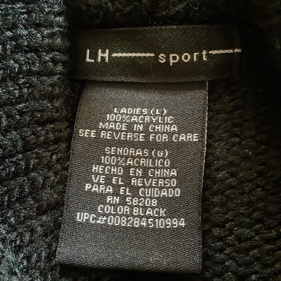 Ladies LH Sport black medium weight sweater/ cardigan w/3 button snap closure L - Picture 9 of 10